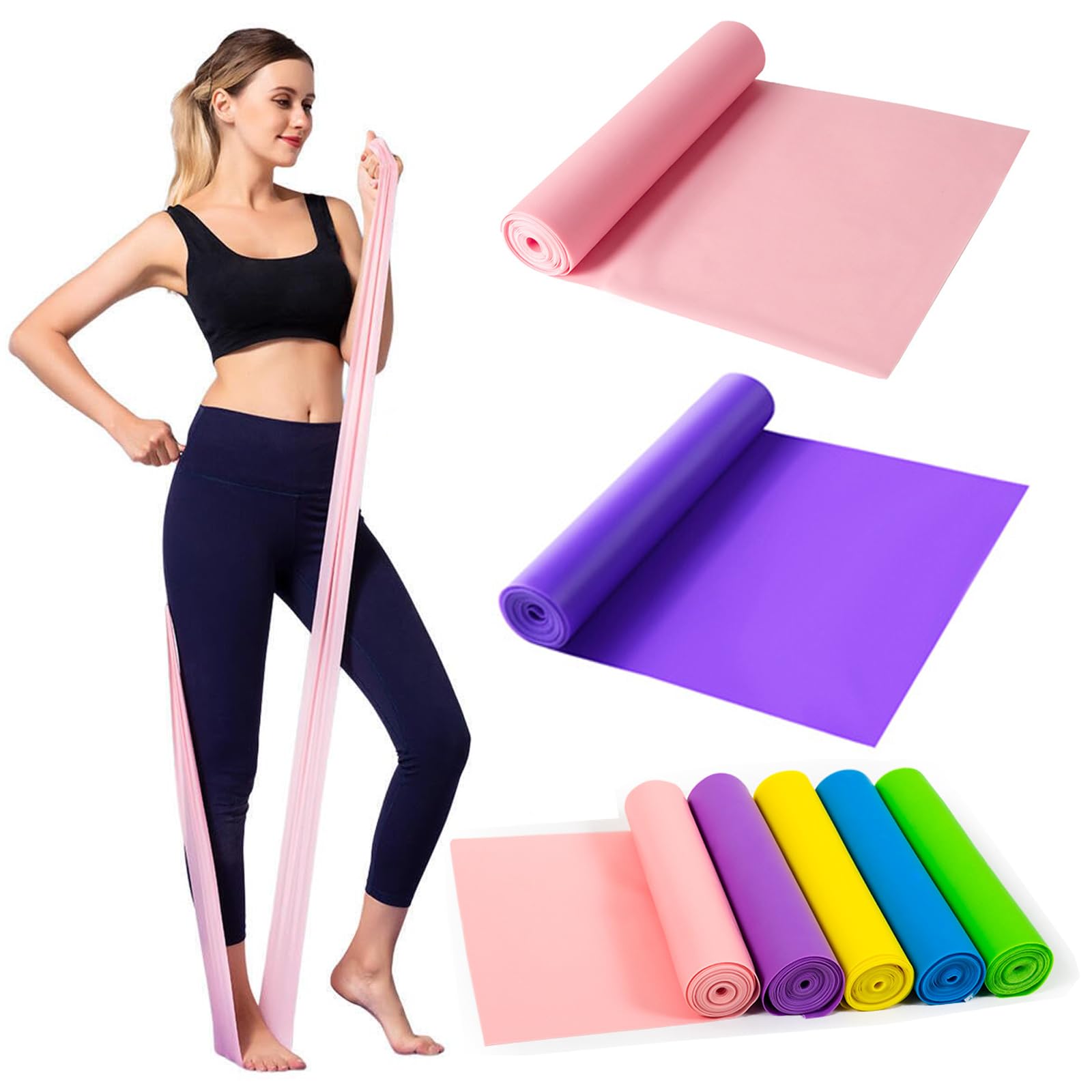 Elastic Resistance Bands, Exercise Strength Training for Women, Pilates, Yoga, Arms Upper, Shoulders