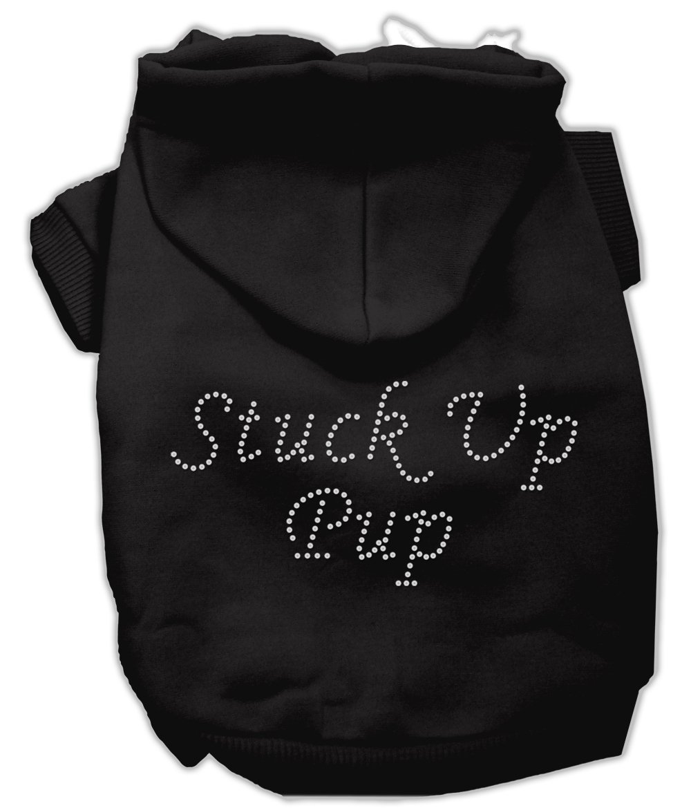 Mirage Pet Products 54-76 XSBK Stuck Up Pup Black Pet Hoodie, X-Small