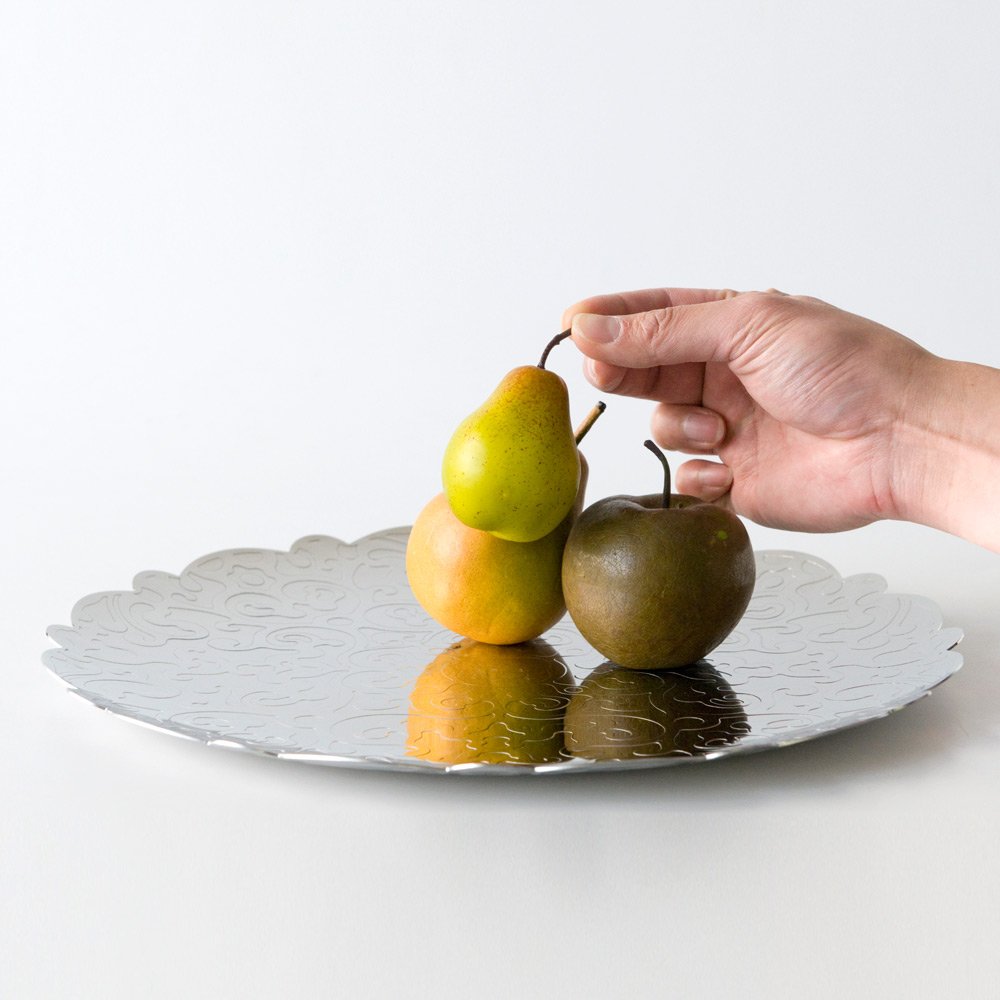 Alessi MW07 Dressed Vassoio Rotondo, in Acciaio Inossidabile 18/10 Lucido