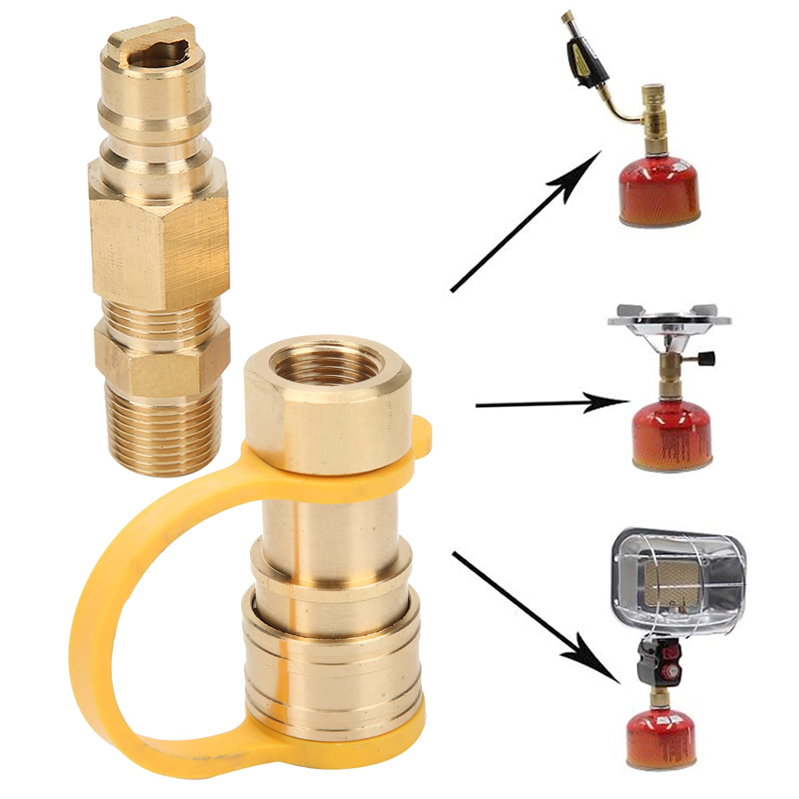 Adattatore per Serbatoio di Gas, Rosca Standard, connessione sicura e Solida, Forte Resistenza, propano da 3/8 Pollici, Regolazione Rapida con valvola di Sicurezza per rimozione di