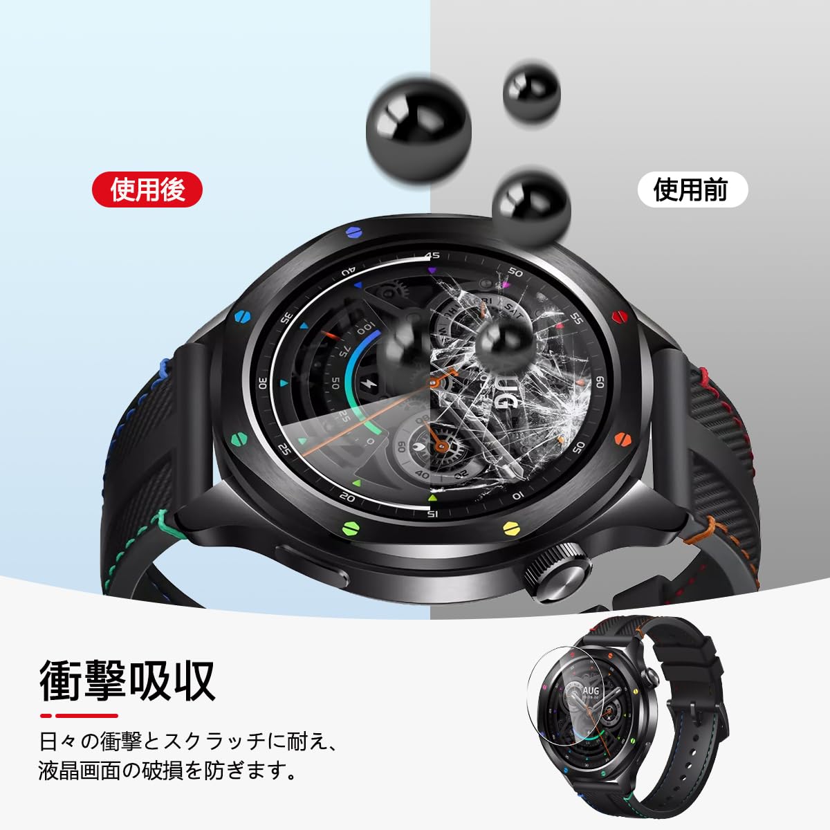 Amazon.co.jp: 対応 Xiaomi Watch S4 ガラスフィルム 3枚 保護フィルム 