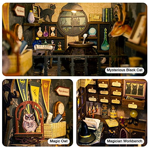 Cutebee Diy Book Nook Kit Bookshelf Insert Bookend Stand Bookcase Book Stand Booknook Miniature House Kit With Sensor Light 3D Wooden Puzzle Model Building Kit (Sz05) #TOP4