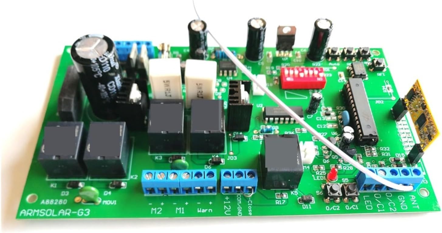 150kg Automatic Swing Gate Opener Motor Operator Circuit Board Electronic Card Controller for 12VDC Gate Opener Dual Industrial Commercial(Kit 4 Four Keys)
