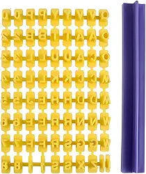 73 peças de carimbos de letras, carimbos de biscoito do alfabeto, mensagem DIY para assar argila