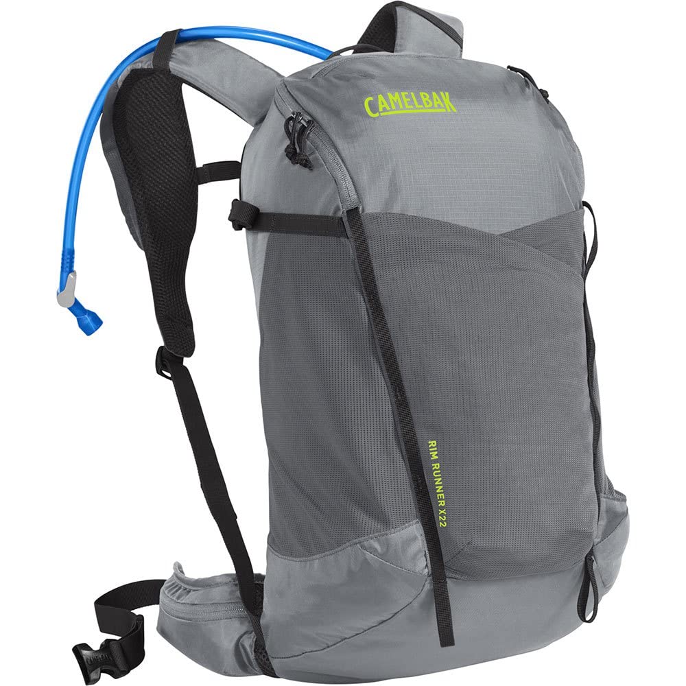CamelBak Rim Runner X22 Hiking Hydration Backpack 70oz, Grey Flannel/Lime Punch-image-23