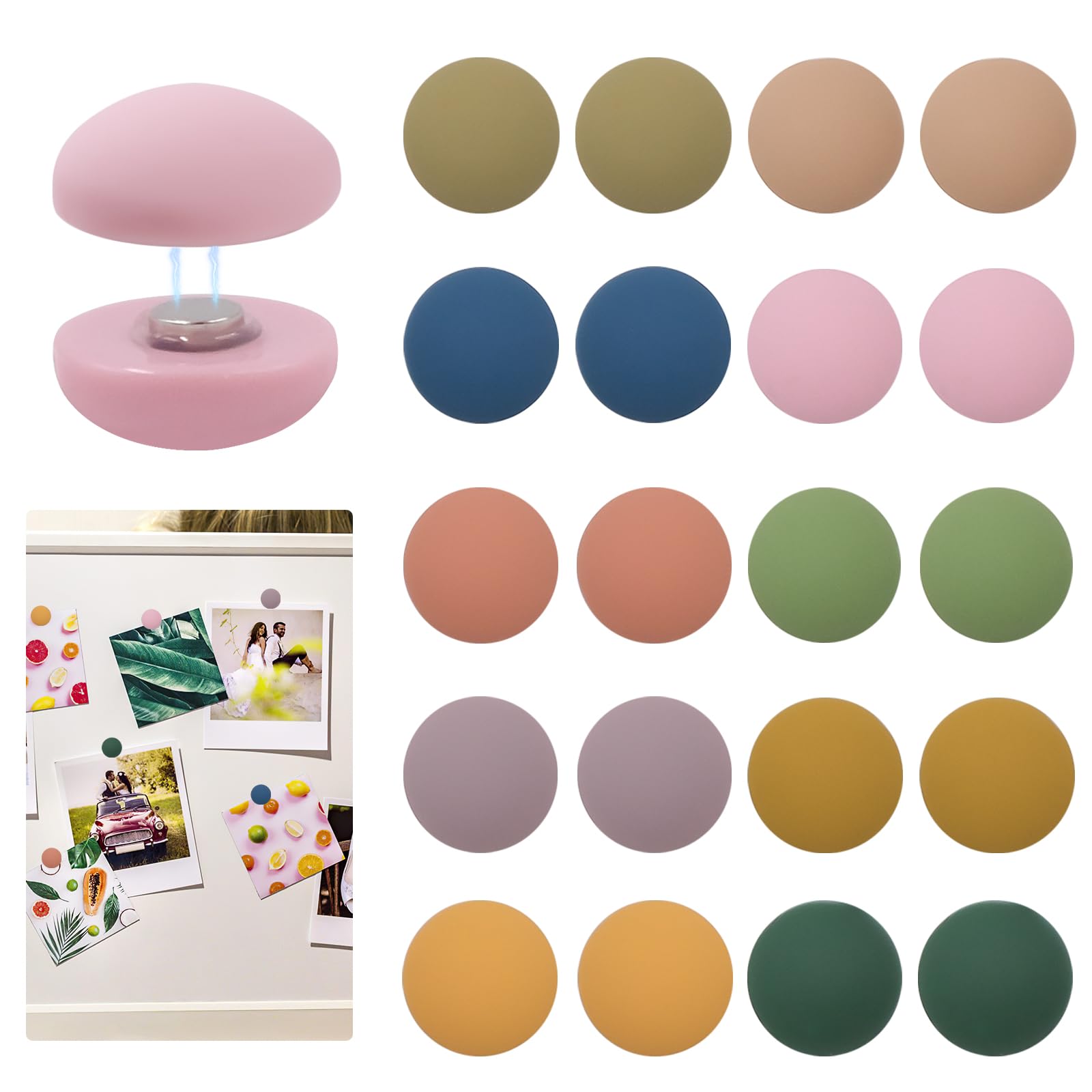 20 Pack Fridge Magnets, 10 Colours Round Mini Magnets For Whiteboard Refrigerator And Notice Board, Strong Small Magnets For Home And Office