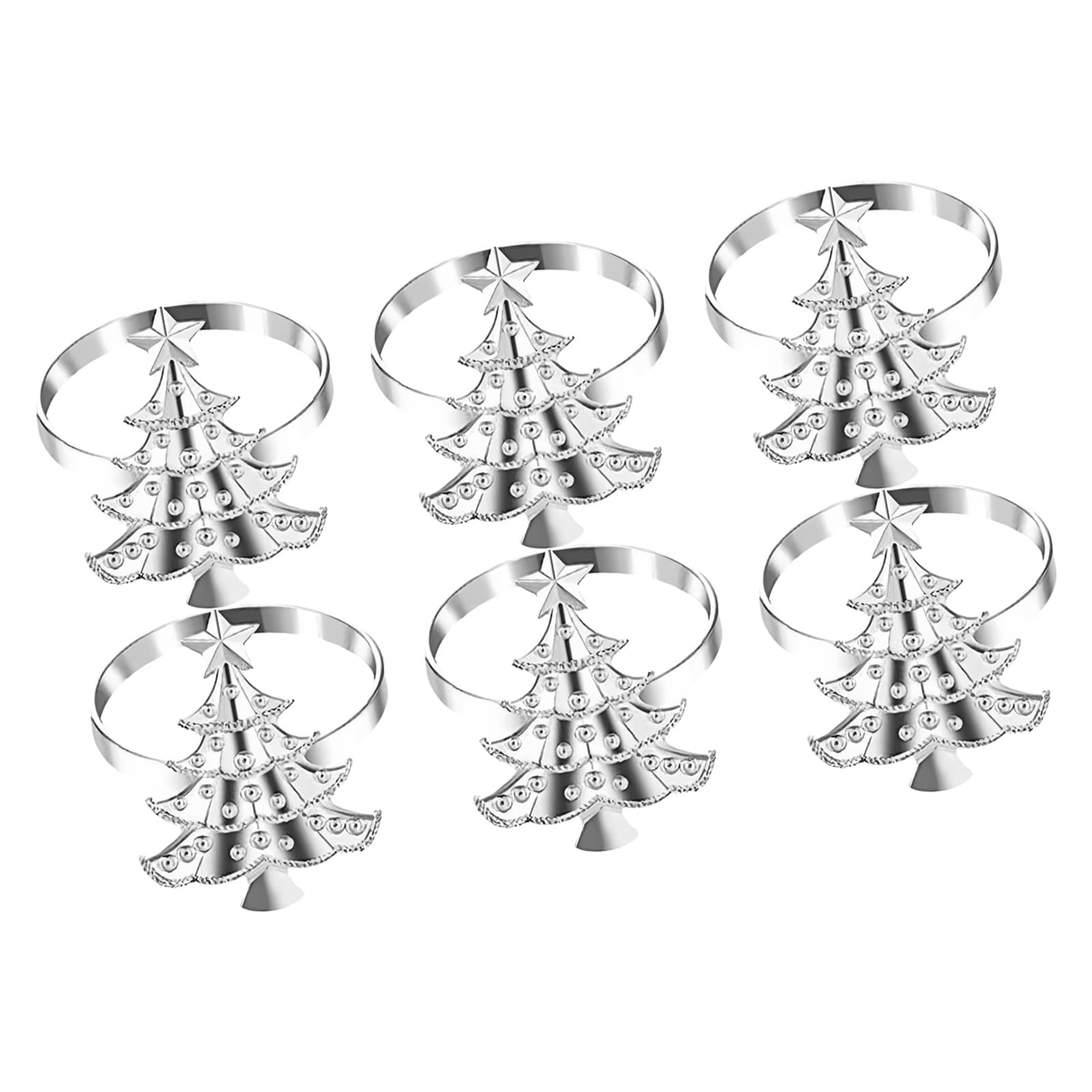 jiingekk Christmas Tree Designs Metal Napkin Rings Elegant Table Setting Accent for Home Dining Tableware Decoration Elegant Tree Festive Accessories Iron Dinnerware Table for Rings