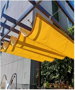 Rygcrud Retractable Wave Patio Awning, Waterproof Pergola Canopy Replacement Slide Wire Shade Sail Cover for Deck Porch Rainproof0.8x3m