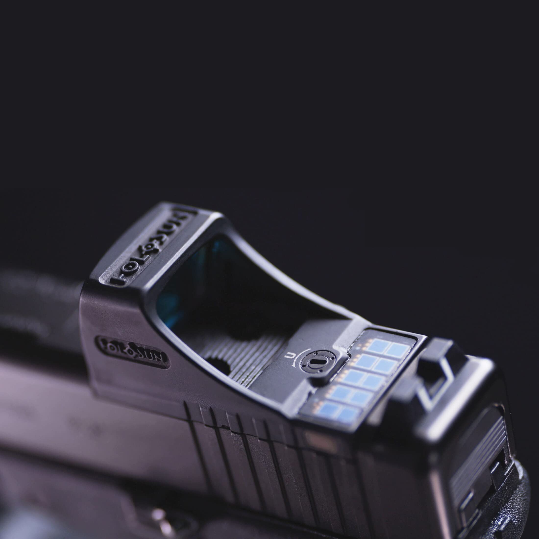 Holosun SCS-MOS-GR 70154184 Visière réfléchissante ouverte + point 2MOA interchangeable, 32MOA, cercle de réticule cellule solaire, noir, chasse, tir sportif, airsoft tactique, mini