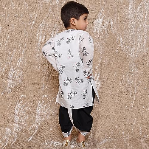 Image of AJ DEZINES Kids Ethnic Wear Pure Cotton Dhoti Kurta Set For Boys