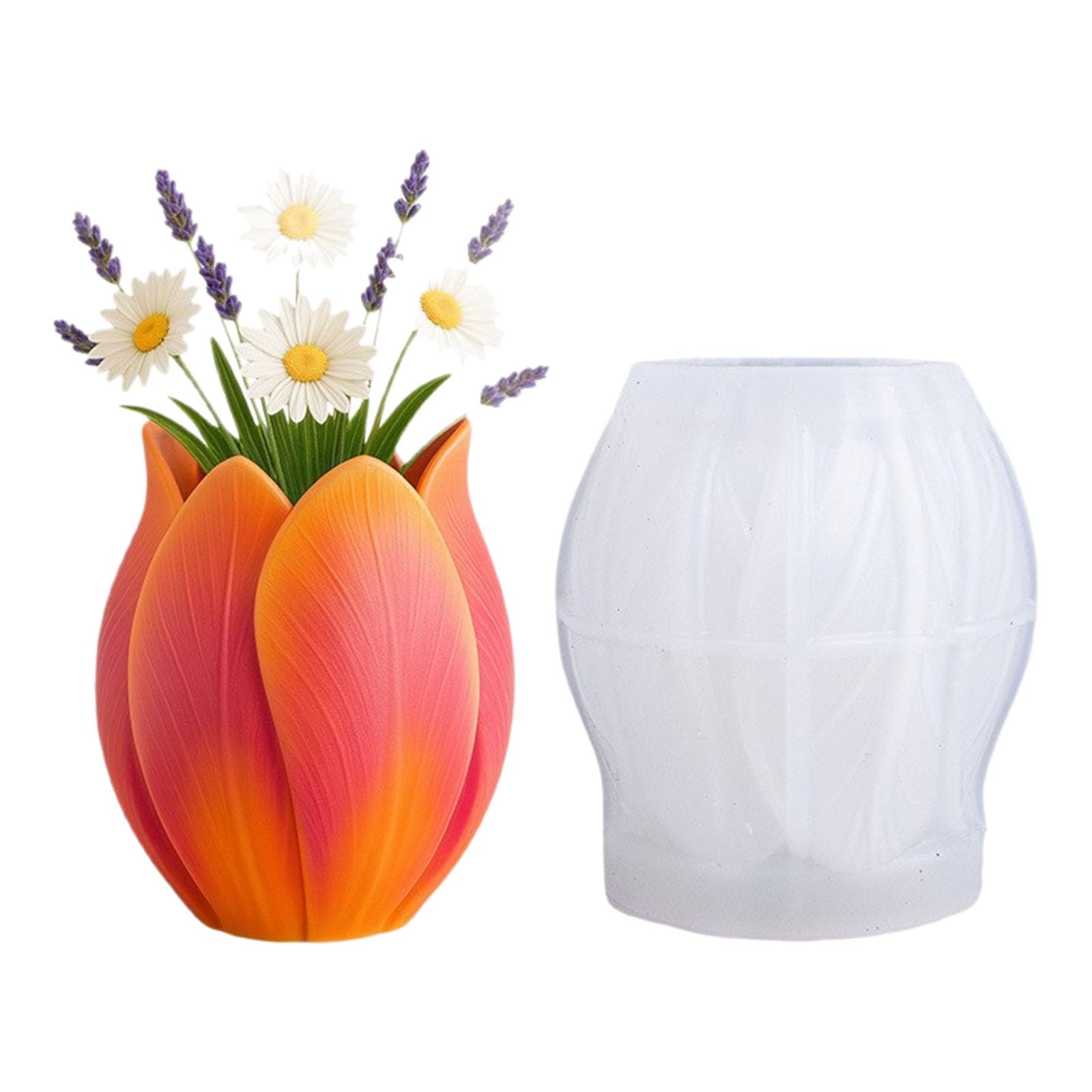 Jazuaiao 3D Flower Petal Silicone Molds for Making Cup Conrete Flowerpots Storage Container and Gypsum Decoration Cast