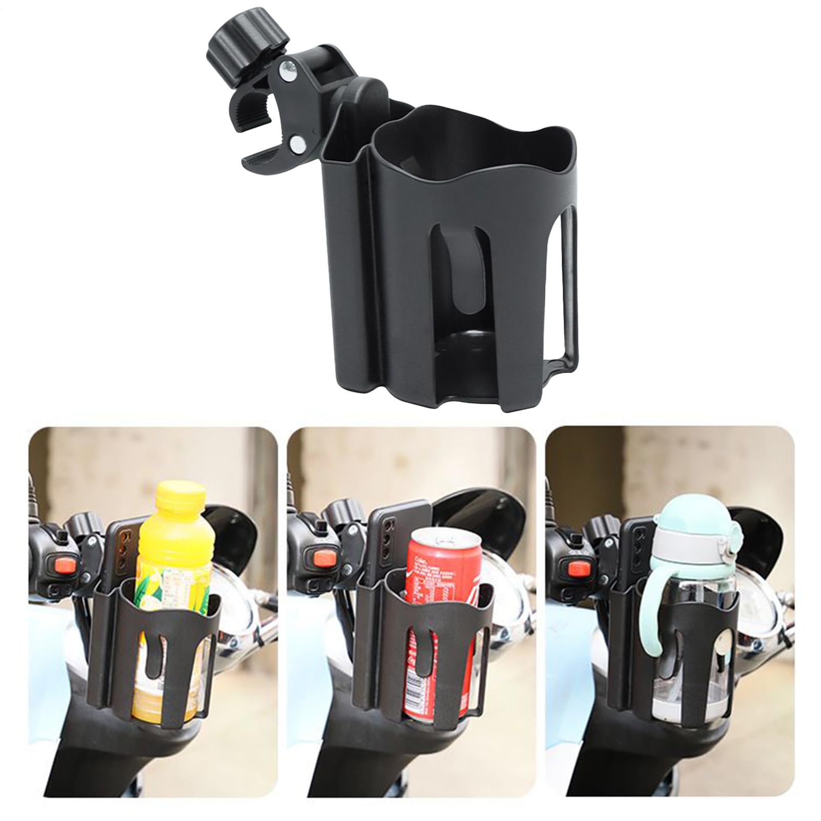 Portabicchieri per Manubrio Portabevande per Passeggino | Antiscivolo Sgancio Rapido Adatto a Supporti da 5-8cm per Viaggio in Sedia a Rotelle Avventure ATV Campeggio Escursioni