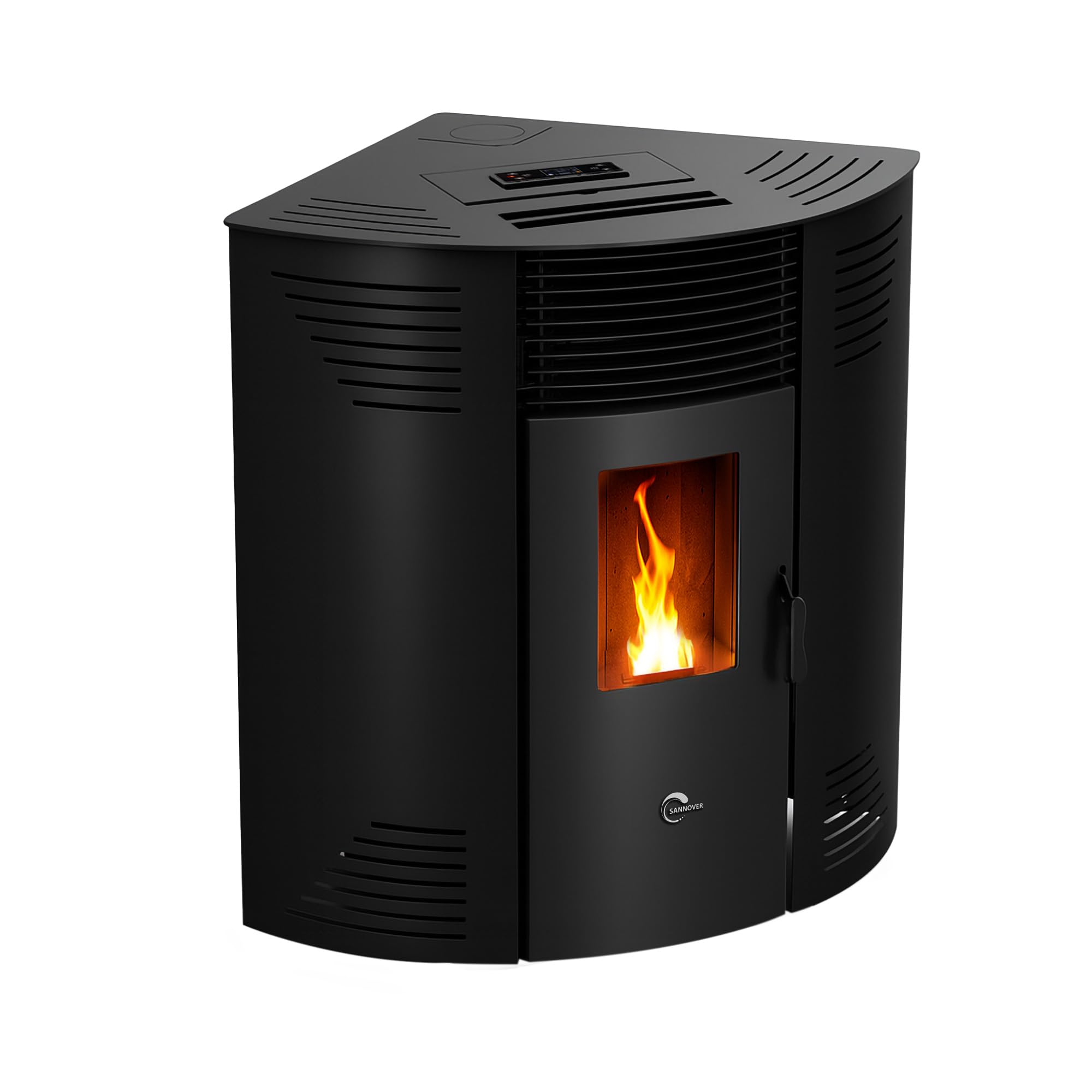 Sannover Stufa a pellet angolare impermeabile Iseos, 12,2 kW, colore: Nero