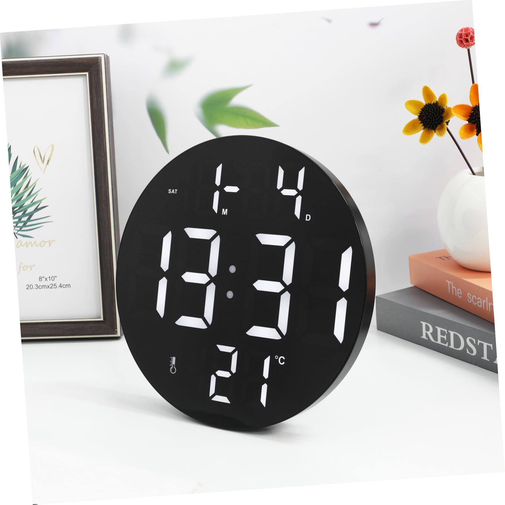 Garneck Reloj Colgante Reloj Digital Pantalla Gran De Pared Alarma Digital Led De Pared con Fecha para Dormitorio