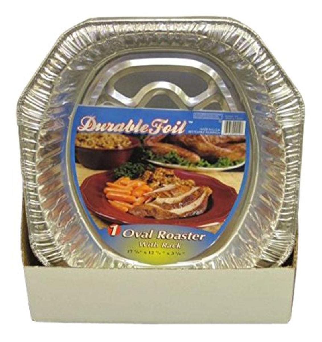 Durable Foil Oval Aluminum Roasting Pan by Durable Packaging – Aluminum, Pack of 36, Model D40036