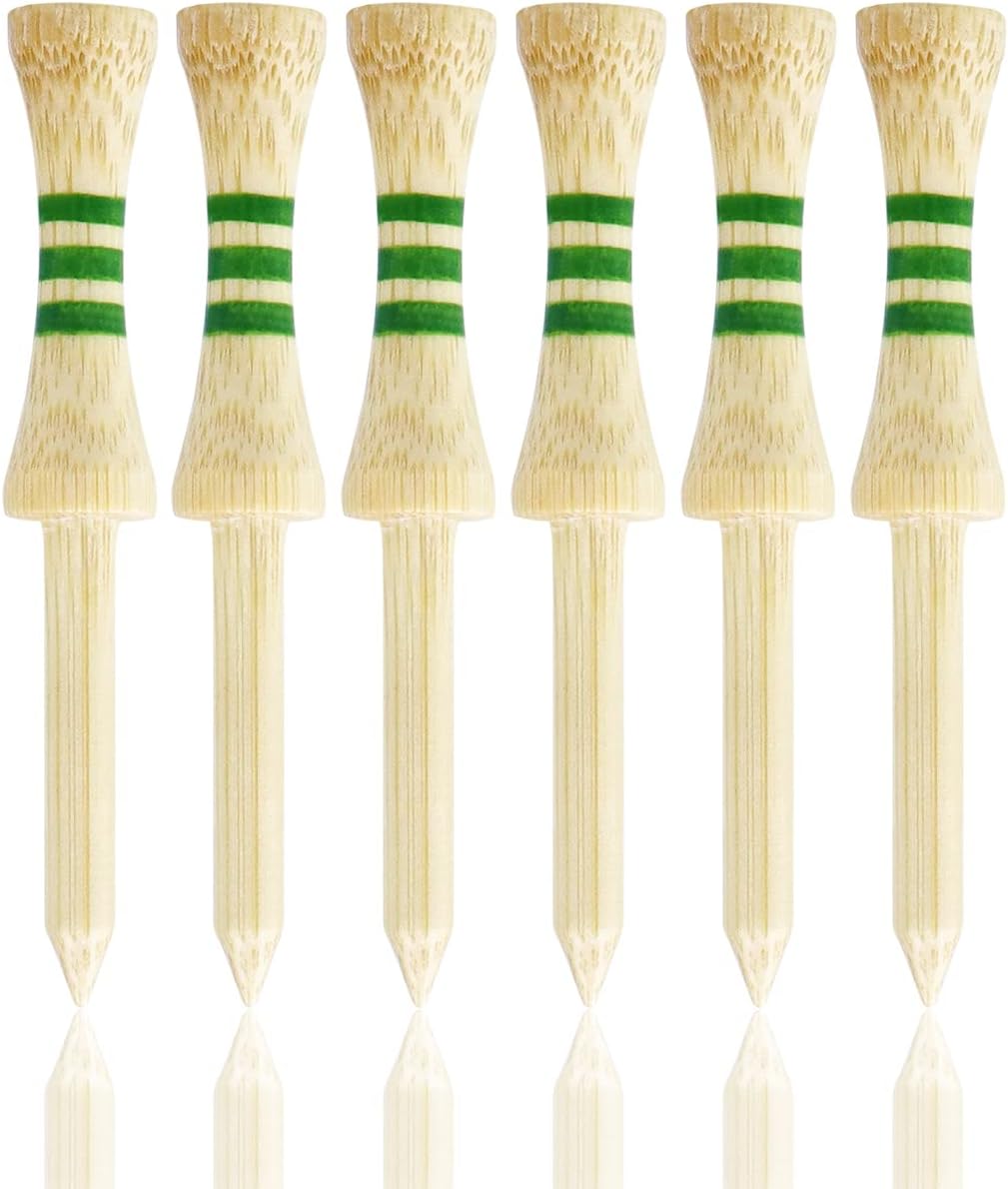 Step Down Golf Tees 2-3/4" 100 Pack Wooden Bamboo Golf Tees (Natural Color,70mm)