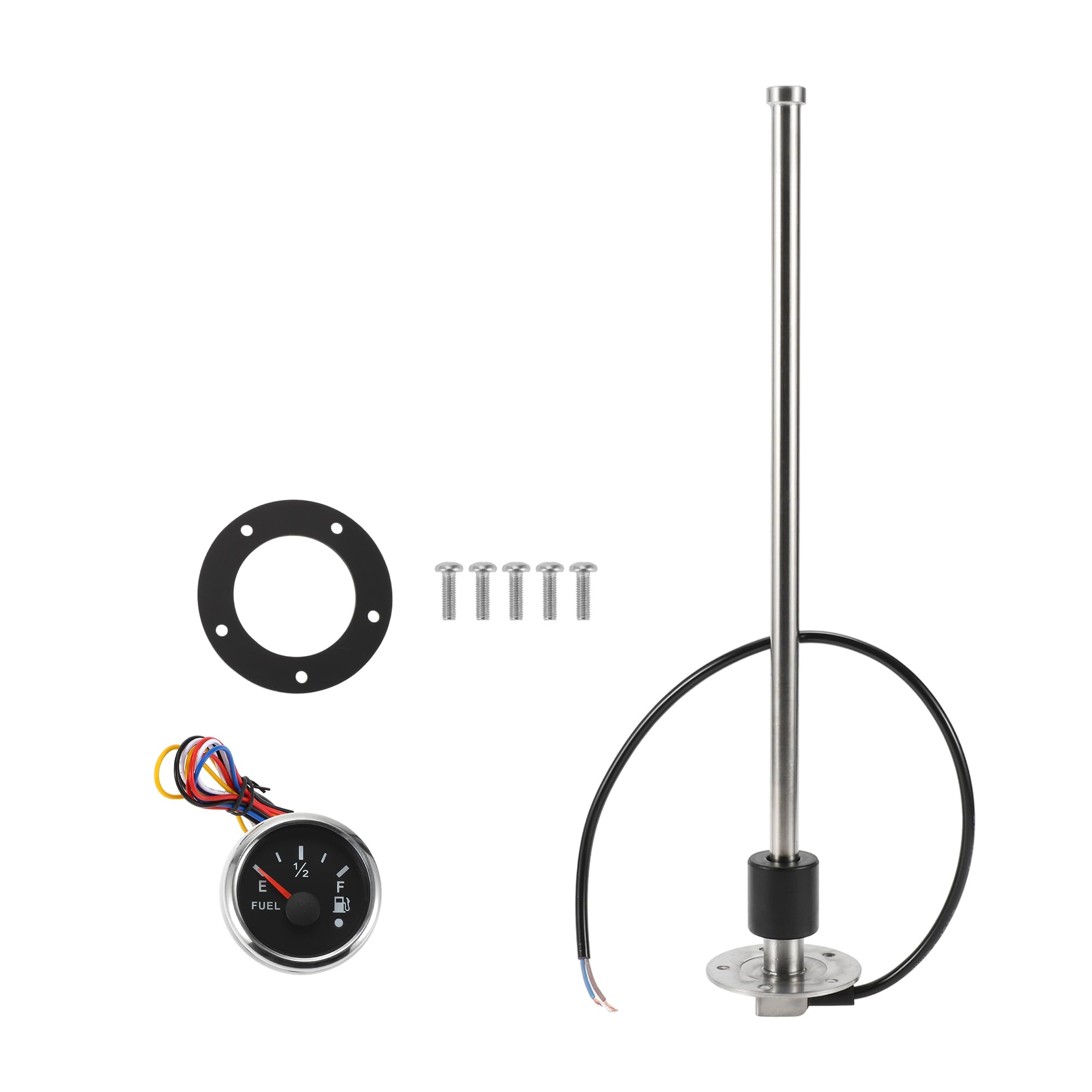 INFINAUTO 406mm Fuel Sending Unit and Gauge Kit 16" for Boat Car Vehicle Fuel Tank Sending Unit Fuel Level Sending Unit Gas Water Tank Sender