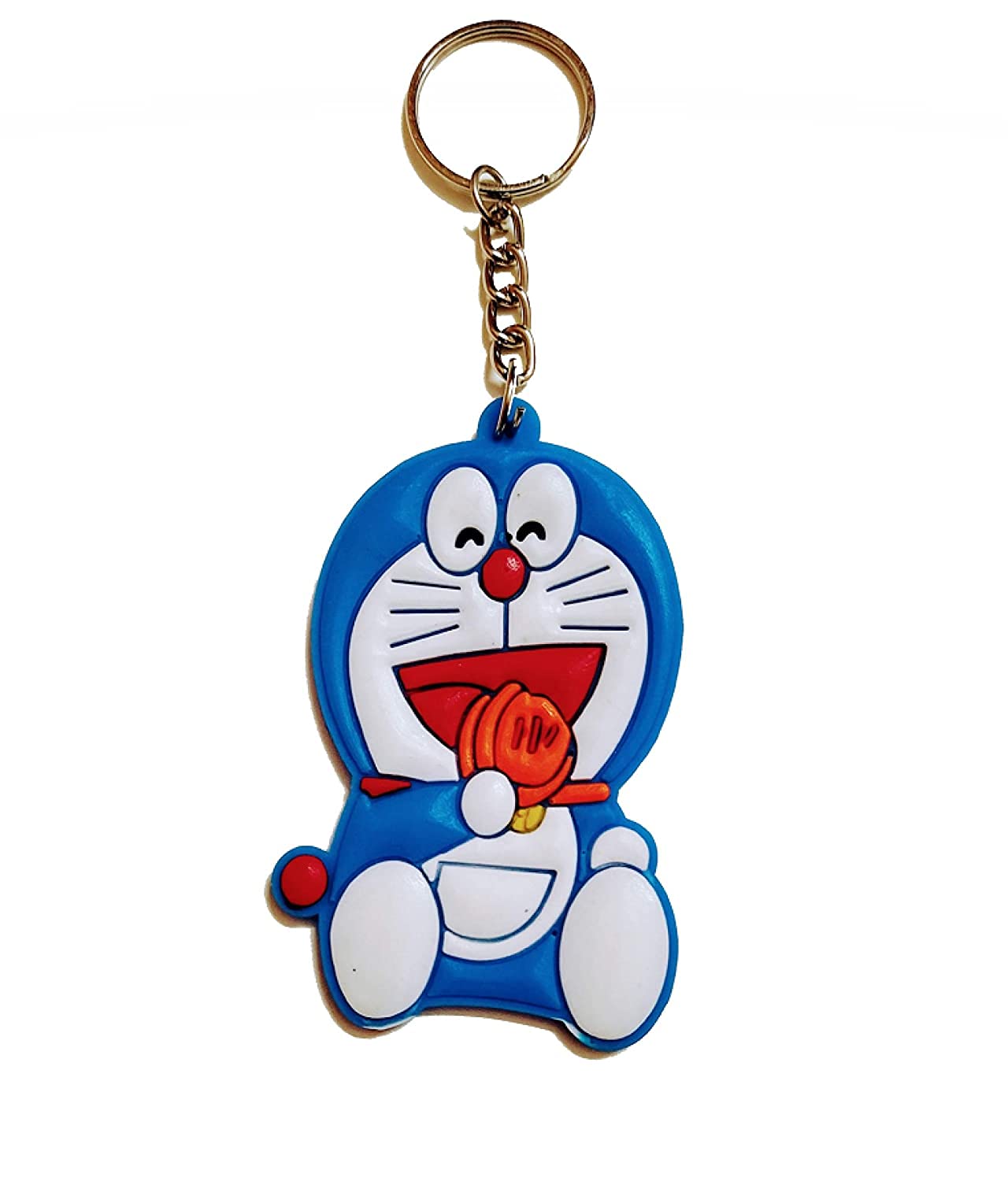 MJ Ragav Single Said Cartoon Design Doreamon Rubber Keychain Used for Bike, car, House (Multicolor)