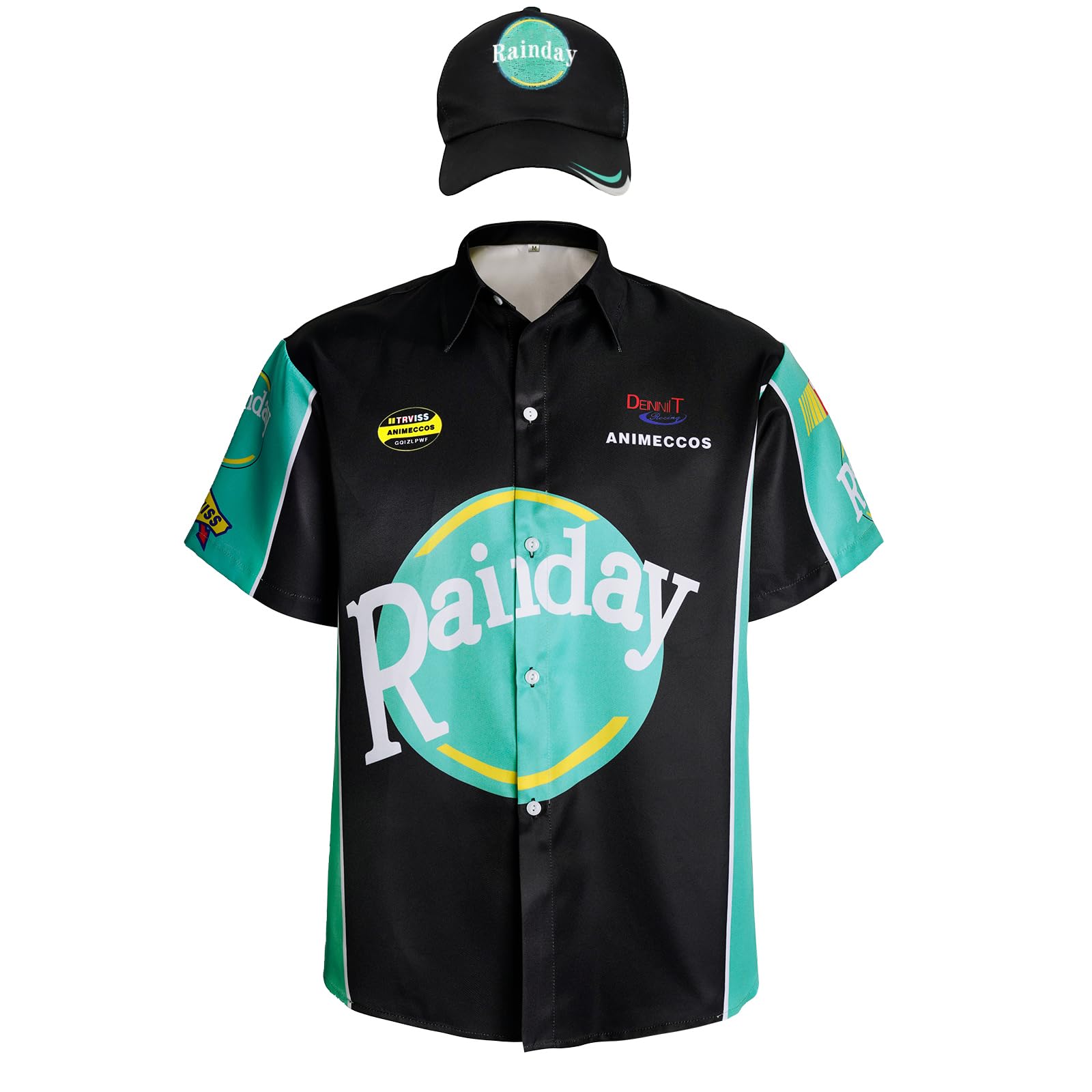 Todeeral Men's Ricky Bobby shirt Talladega Nights adult short sleeve shirt Halloween costume(Z3896GN,2XL)