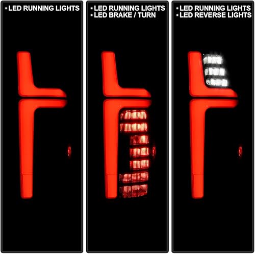 Miniatura 7 de KEEKPO - Para Chevy Suburban 1500 2500 Tahoe GMC Yukon negro 2007-2013 luces LED TaiL completas par izquierdo+derecho