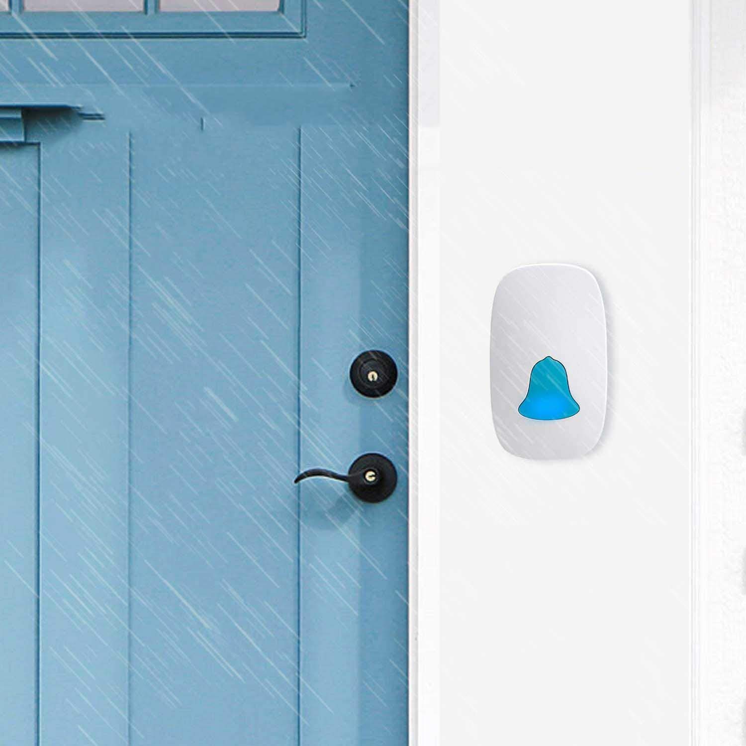 GT Wireless Doorbell, Waterproof Door Bell Chime Kit, Memory Function,Essentials for Home 2Plug-in Receivers and 2Push Button, Custom Setting, Low Power Consumption