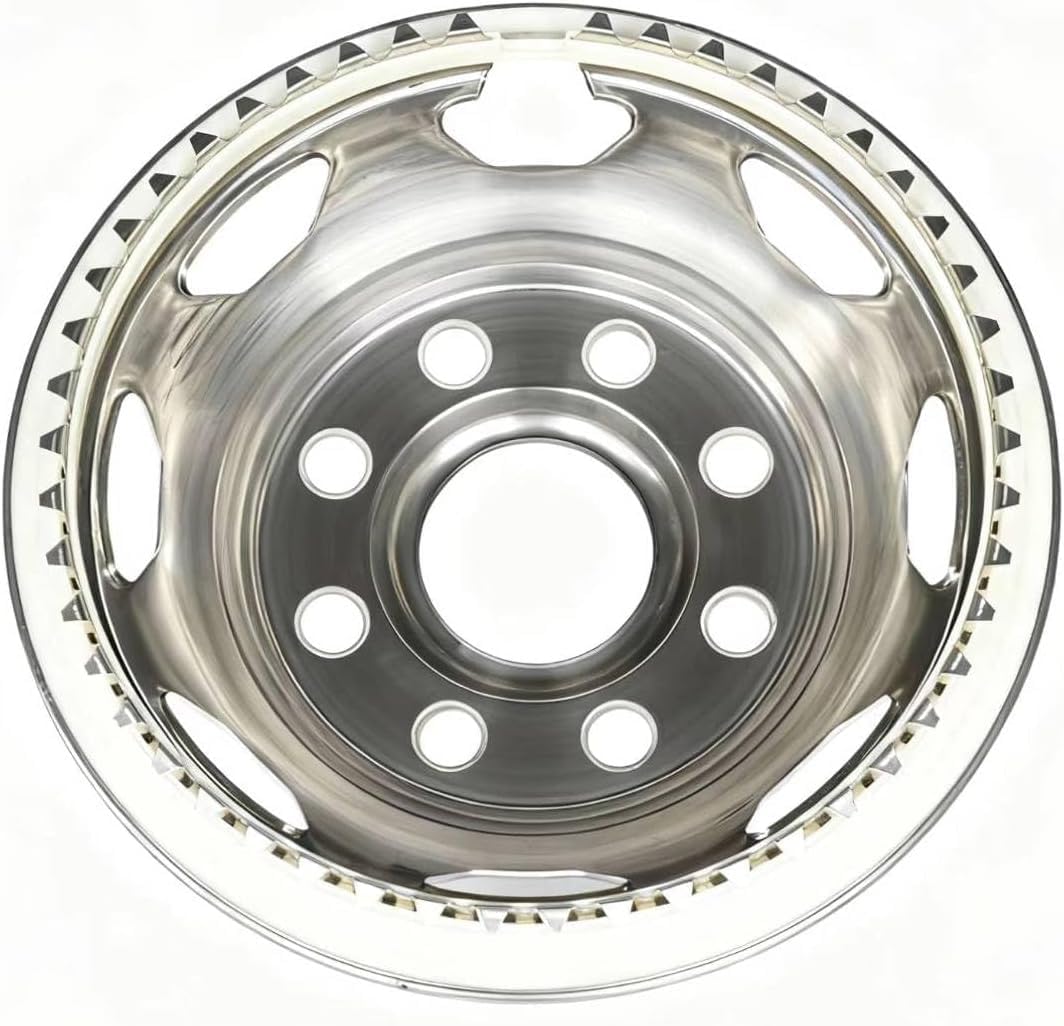 17inch 8 Lug 8 Hand Holes Stainless Steel Wheel Simulators Full Kits for Most of Chevy GMC Ford Dodge Dual Wheels(Snap On)