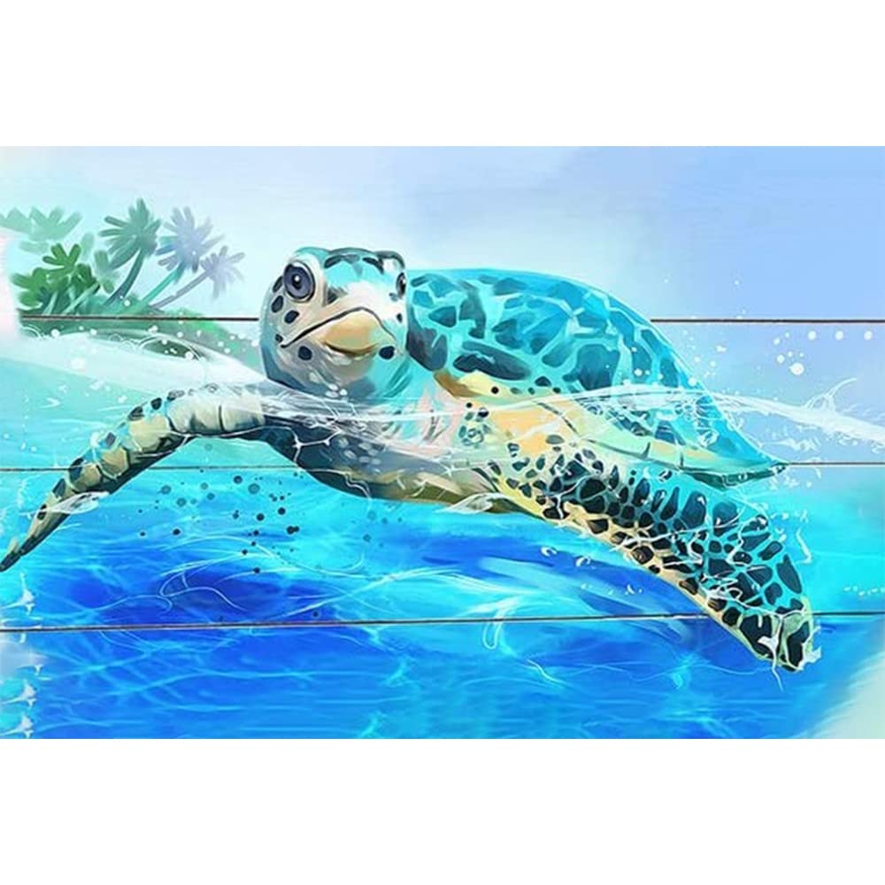 5D Diamond Painting Sea Turtle-DIY Diamond Art Craft Painting Kits Full Drill,Sea Turtle Diamond Painting Set Crystal Rhinestone Embroidery Canvas Painting for Adults Gifts Home Wall Decor 16x12inch
