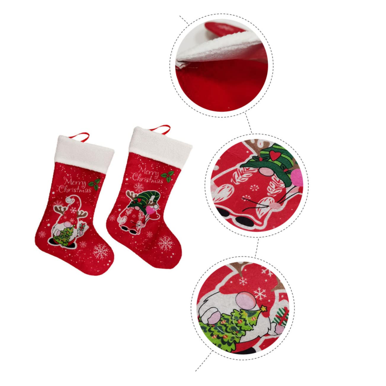 Cabilock 8 Sätze Weihnachtsstrumpf-geschenktüte Baum Weihnachten Weihnachtsstrumpf Mit Füßen Mann Girlande Plüsch Ornamente Dekorationen Hängende Geschenksocken Rot Vliessocken 2 Stück * 8