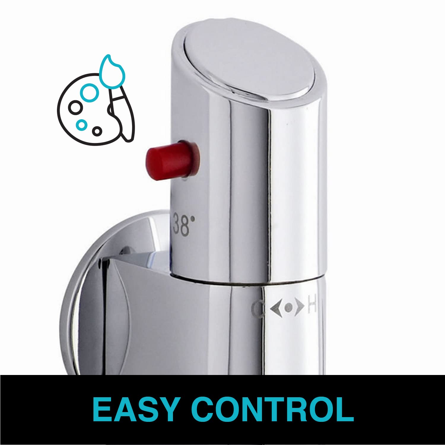 ENKI, T28, grifo ducha shattaf para bid� v�lvula mezcladora termost�tica para ducha | Latón macizo, fácil instalación, accesorios incluidos, montaje en pared, baño moderno, cuerpo de latón