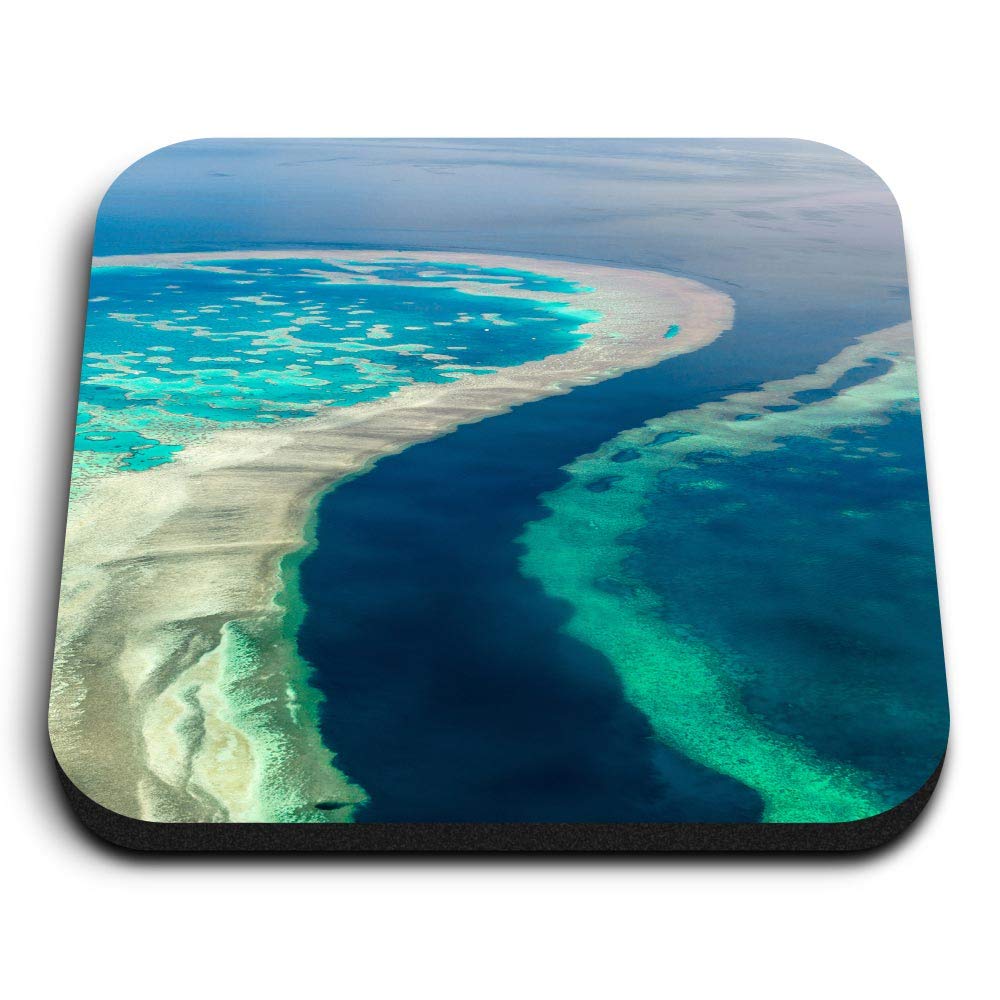 Destination Vinyl Ltd Multicolor 1 X Square Mdf Fridge Magnet - Great Barrier Reef Australia 3324