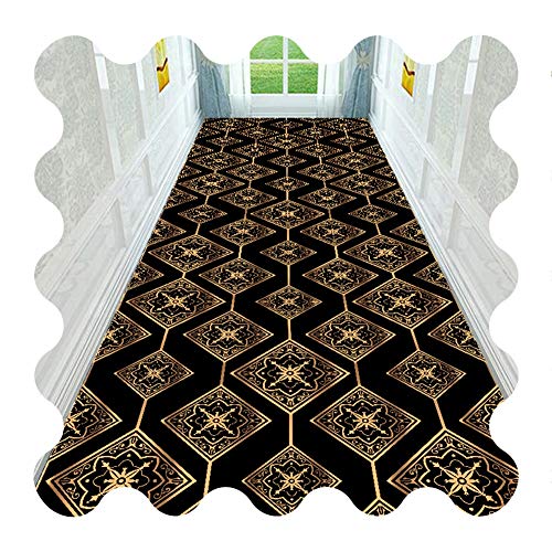 Resistente al desgaste alfombra pasillo negro impresión 3D 2