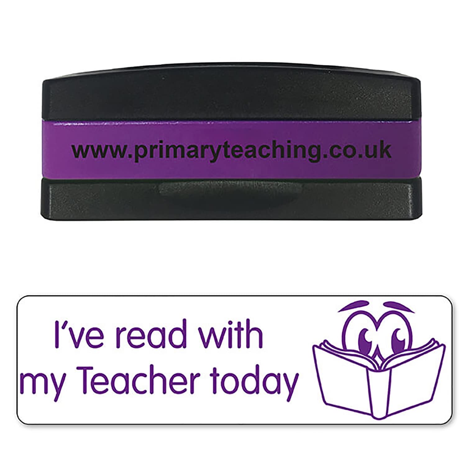 Stackable I've Read with My Teacher Today Pre Inked School Teachers Feedback Marking Stamper Stamp 44x13mm Primary Teaching Services (Purple)