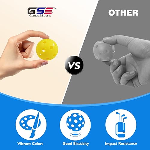 Miniatura 5 de GSE - Paquete de 12 pelotas de golf de práctica de 1.575 pulgadas, pelotas de golf de plástico de vuelo limitado, pelota de golf de entrenamiento