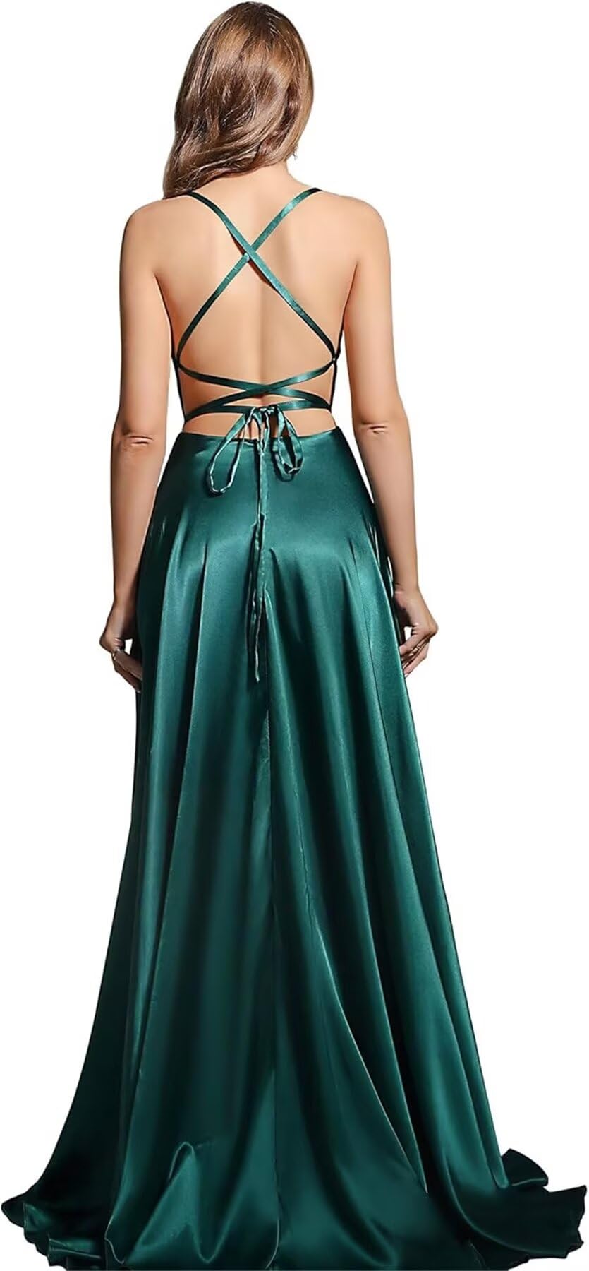 Babyonline D.R.E.S.S. Abito da cocktail da sposa lungo spacco sexy senza schienale chic elegante abito da gala promozionale con strascico