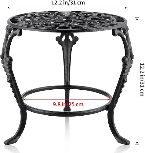 Miniatura 2 de MOLIGOU Soporte para plantas de hierro fundido, soporte para macetas de alta resistencia, soporte para plantas en maceta para sala de estar,