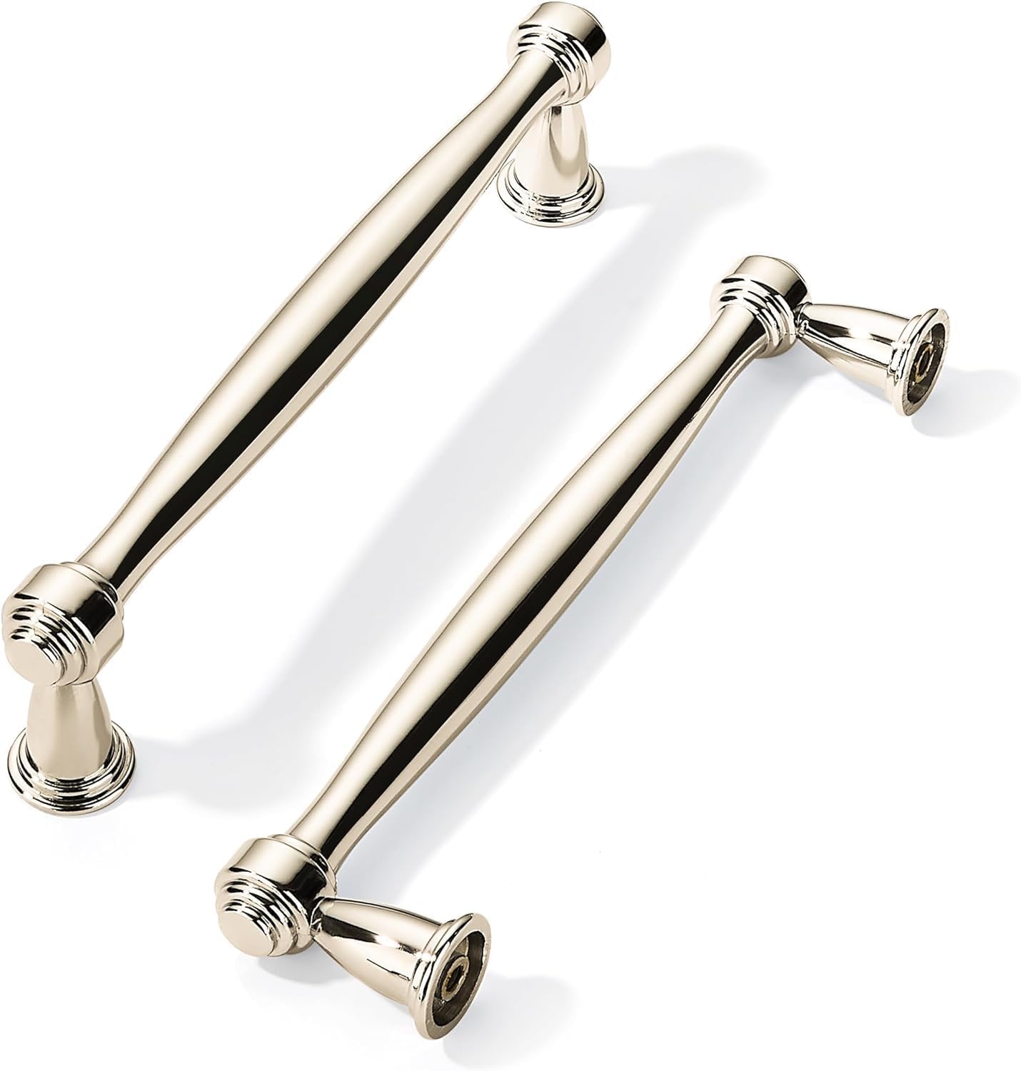 AMZ - 80212 Polished Nickel Cabinet Pulls CTC 4 in (102 mm) 10 Pack