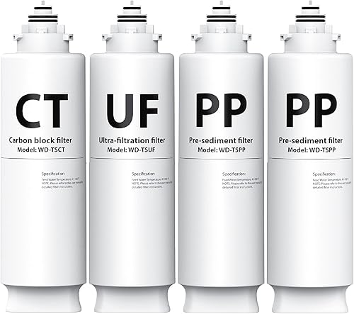 Waterdrop Paquete compuesto de filtro de agua de repuesto para debajo del fregadero, 2PP+CT+UF