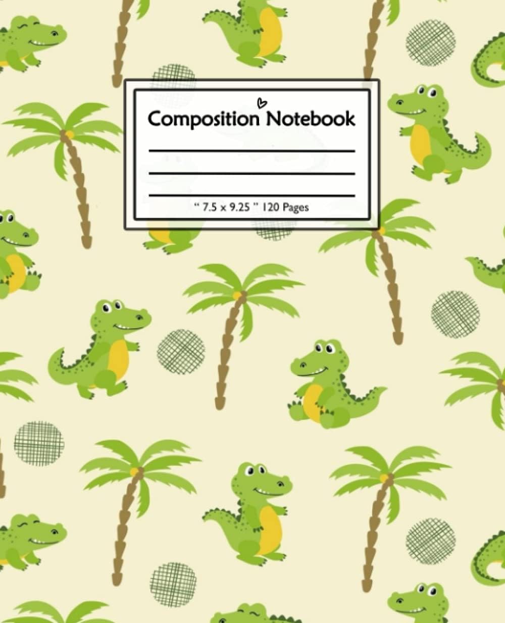 Composition NoteBook: Nifty Crocodiles, Wide Lined Workbook for Teens Kids Students Girls for Home School College To Writing Notes And More.