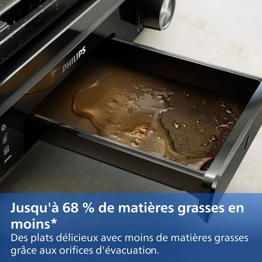 Philips Grill Électrique & Plancha 5000, Température réglable, 2400W, Métal