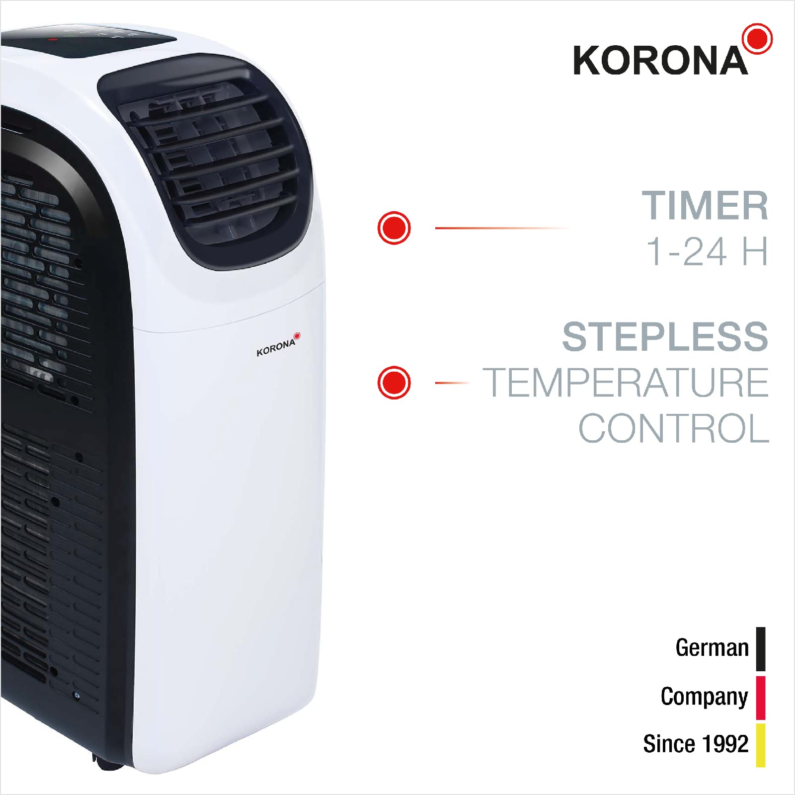 Korona 82002 Iceberg 12.0 ECO | Local Mobile Air Conditioner | 12,000 BTU/h  | 6 in 1 - Cooler, Dehumidifier, Fan, Fresh Air Supply, Indoor/Outdoor |  XXL Spaces up to 60 m² : Amazon.com.be: Home u0026 Kitchen
