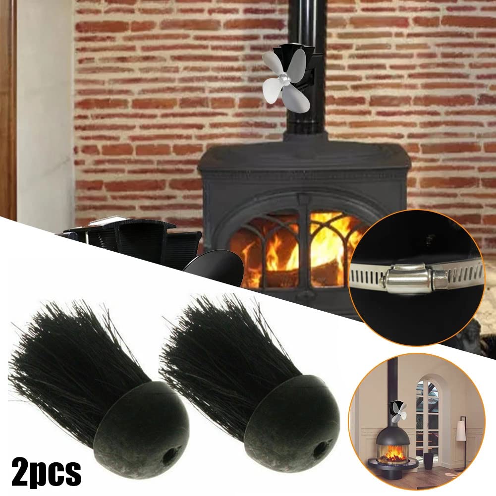ZYWUOY Fireplace Brush Head, 2Pcs Round Hearth Brush Head, Fireside Companion Brush Head Replacement - Image 2