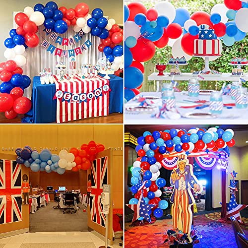 Ballon Rouge Blanc Bleu Guirlande de Ballon Kit Arche de Ballon avec 16ft Ballon Stripe Tape Kit 2 Outil pour Soirée sur… - Image 6