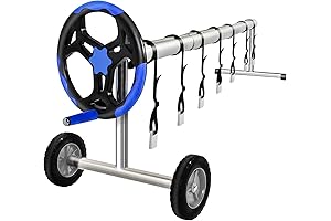 Puluomis 20 Feet Premium Solar Cover Reel Set for Inground or Above Ground Pool