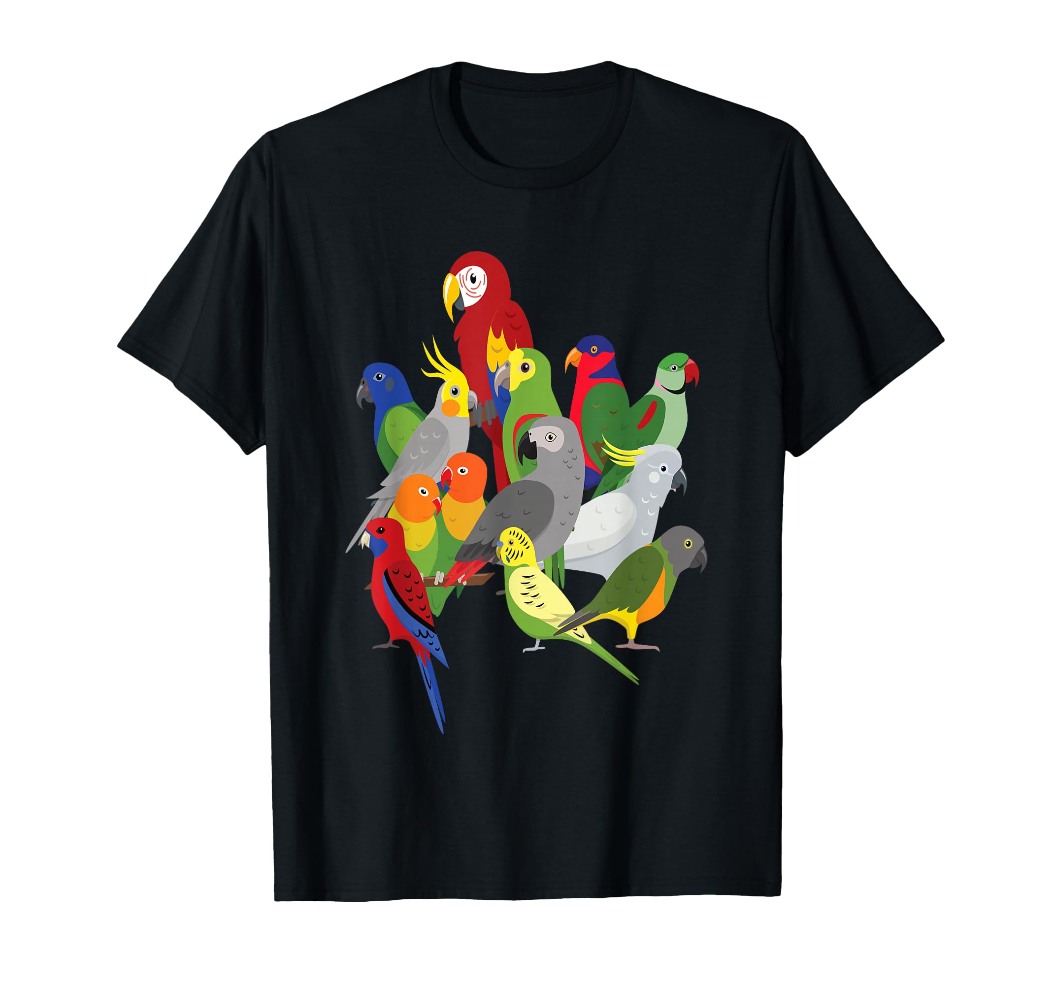 Parrot Herd - Macaw, Cockatoo, Grey Grey & Budgies T-Shirt