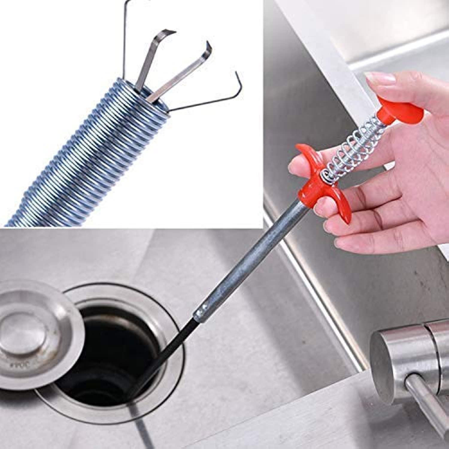 one sixty eight Sink Cleaner Tool, Drain Pipe Cleaning Spring For Removing Clogged Hair Or Waste From Blocked Sink, Easy To Use For Kitchen Or Bathroom Sink Cleaning Device (24 Inches) (B09N2SQQFX) Amazon Price History, Amazon Price Tracker