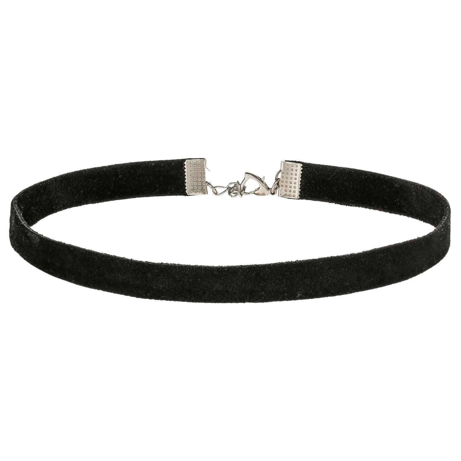 AlwanVelvet Ribbon Black Color Choker Necklace for Women - EE3731NA