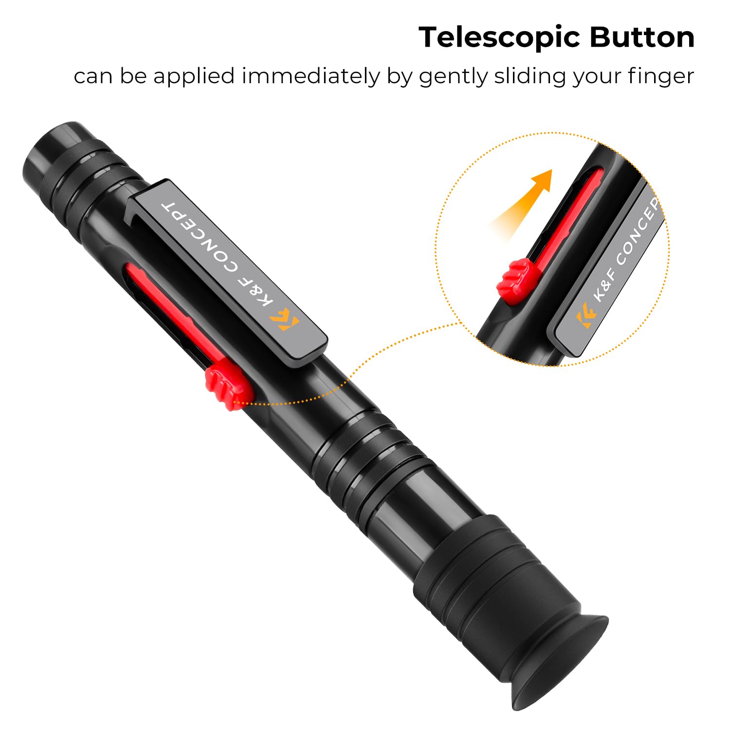K&F CONCEPT Stylo de Nettoyage pour Objectif Brosse de Nettoyage Douce et Spéciale pour Objectif d'Appareil Photo, Filtres, Viseurs, Téléphones, Ordinateur, Tablette et Ordinateur (Modèle 2 en 1)