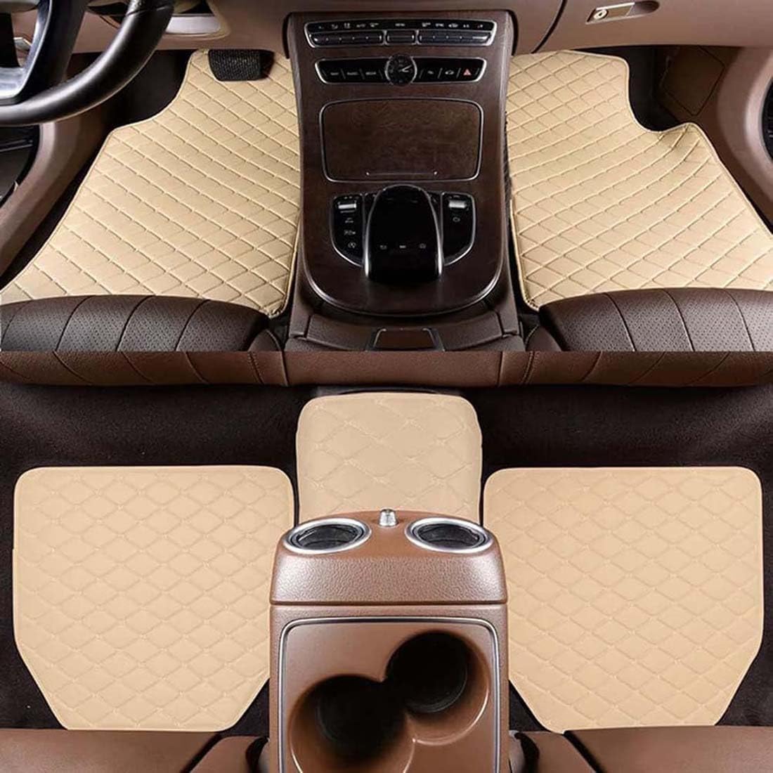 NIKTVEZ Car Mats, for Citroen C3/C3 Aircross/C3 Picasso/AirCross/C3 Non-Slip Floor Mat Heavy Duty Car Floor Mat for Cars Water Proof & Easy To Clean,F