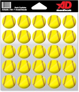 Award Decals Softball Helmet Sticker Set (100 Decals) The Original Award Decals Premium 20mil Thick 1" Helmet Decals Made in The USA Since 1976