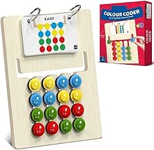 Educational Wooden Montessori Puzzle Game for Kids, Colour & Pattern Matching Learning Toys, Brain Development & Learning Activity for Ages 3-10 (Color Coder Puzzle)